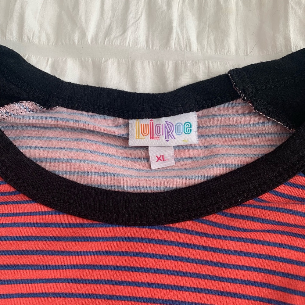 LuLa Roe Baseball Style Striped Tee - Picture 5 of 16